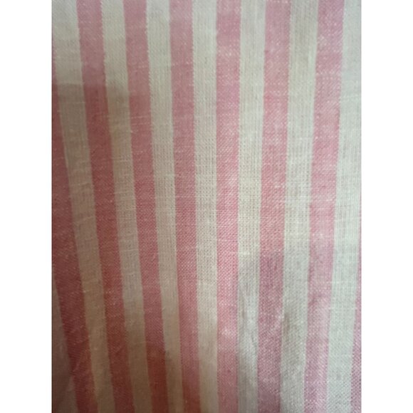 Susan Graver Luxe Pink & White Striped Linen Blend Button-Down Shirt Size Large - Picture 6 of 12